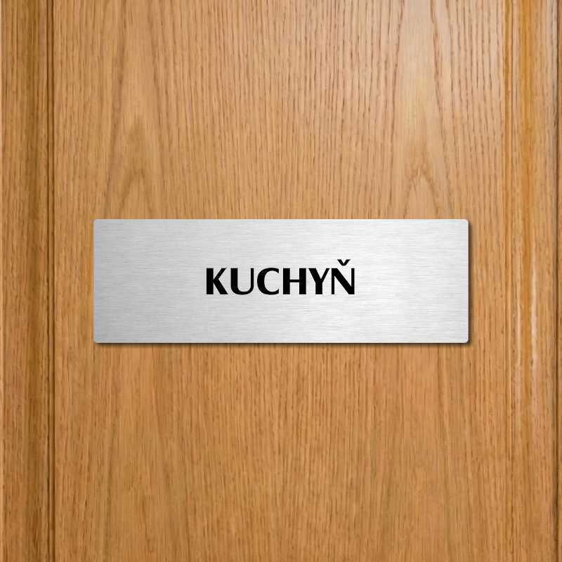 Kuchyň, 200x66mm, zlatá popiska s ozdobou uprostřed
